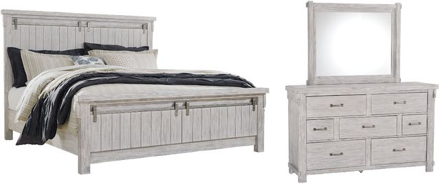 Signature Design by Ashley® Brashland 3-Piece White King Panel Bed Set-0