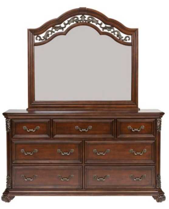 Liberty Furniture Messina Estates 4-Piece Cognac Queen Poster Bedroom Set with Chest-3