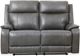 Primo™ International Heritage Brindle Charcoal Leather-Match Power Motion Loveseat-2