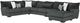 Albany Industries 4-Piece Tweed Gunmetal Right-Arm Facing Chaise Sectional-0