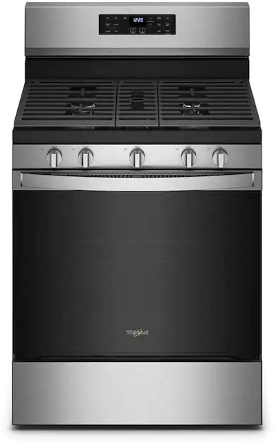 Whirlpool® 30" Fingerprint Resistant Stainless Steel Freestanding Gas Range with 5-in-1 Air Fry Oven-0