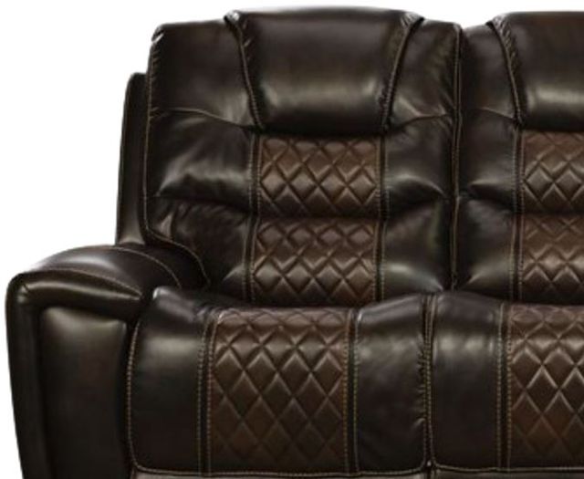 Corinthian Furniture Mcgregor Brown/Tobacco 91" Manual Reclining Sofa with Dropdown Table-1