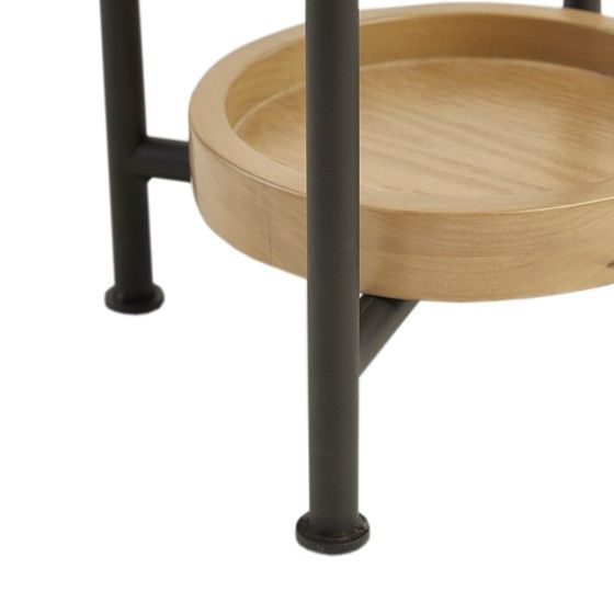 Olliix by Madison Park Beaumont White/Natural End Table-1