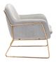 Zuo® Nadir Gray and Gold Arm Chair-2