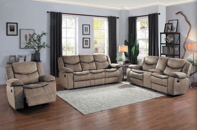 Homelegance® Bastrop Brown Manual Double Reclining Sofa-1