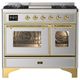 Ilve® Majestic III 40" Stainless Steel Pro Style Dual Fuel Liquid Propane Range with Triple Glass Door and Brass Trim-0