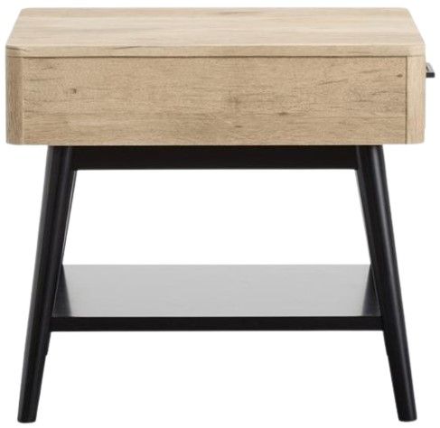 Magnussen Home® Fletcher Driftwood Rectangular End Table with Black Base-3