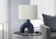 Monarch Specialties Inc. Blue Ceramic Table Lamp with Ivory Shade-5