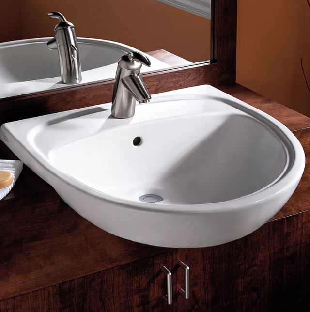 American Standard Mezzo White Semi-Countertop Sink Less Overflow with Center Hole Only-2
