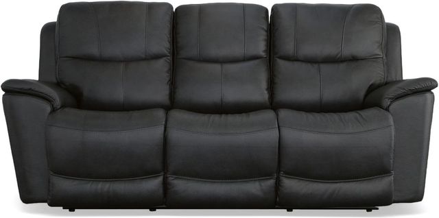 Flexsteel® Cade Black Power Reclining Sofa with Power Headrests and Lumbar-1