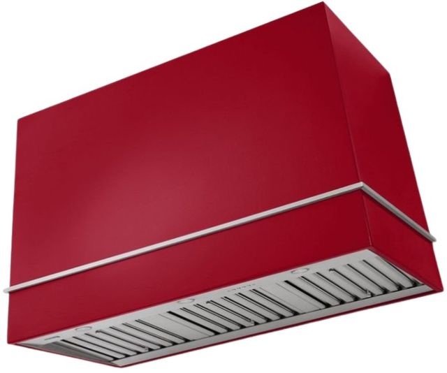 AGA Loge 48" Piccadilly Red Wall Mounted Range Hood  with Brushed Nickel Trim-0