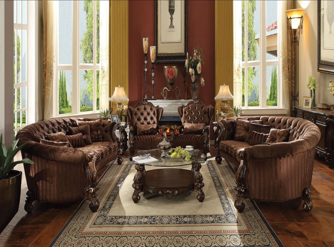 ACME Furniture Versailles Brown/Cherry Oak Sofa | Wood's Furniture