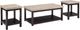 Elements International Kansas Espresso 3-Piece Beige/Espresso Occasional Table Set-0