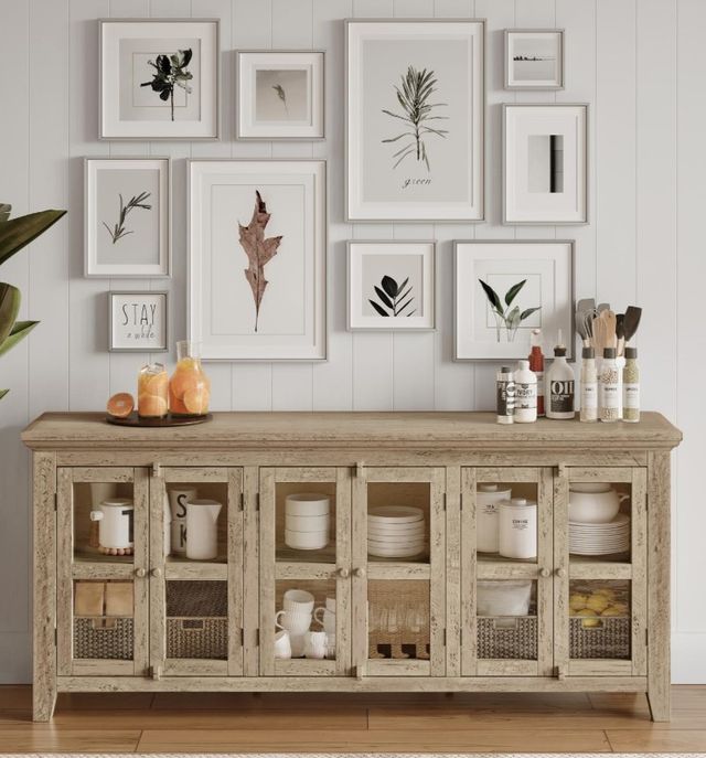 Jofran Inc. Rustic Shores Watch Hill Weathered Gray 6-Door Low Accent Cabinet-1