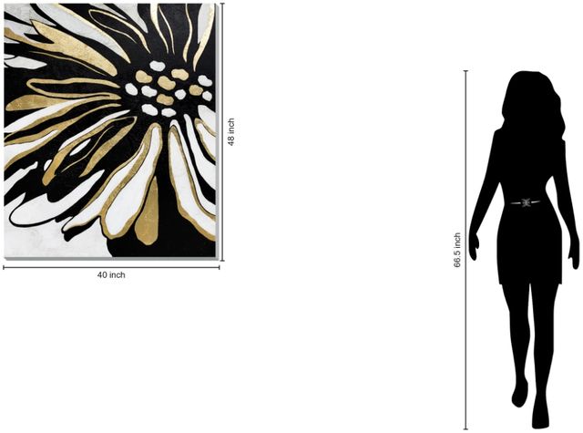 Classy Living Metallic Gold Petal Splash Wall Art-2