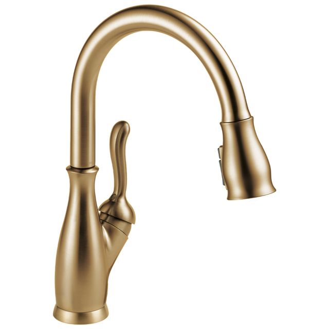 Delta Leland® Champagne Bronze Single Handle Kitchen Faucet with ShieldSpray®-0