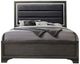 ACME Furniture Carine II Gray Eastern King Upholstered Panel Bed-0