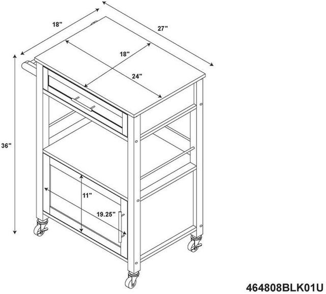 Linon Mitchell White Granite Kitchen Cart -2