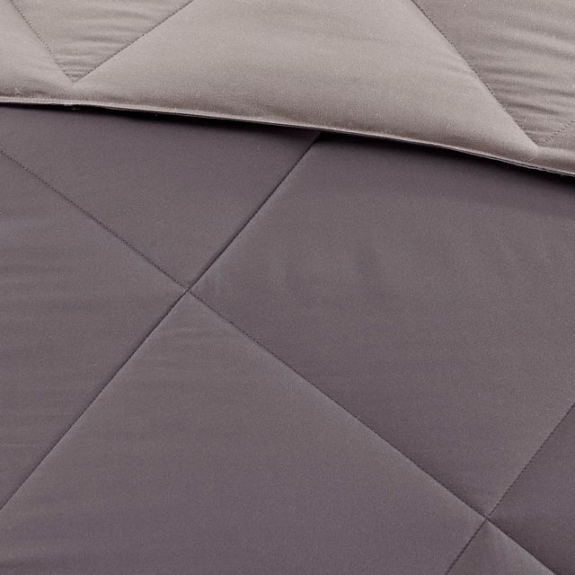 Olliix by Madison Park Essentials Larkspur Charcoal and Grey Full/Queen 3M Scotchgard Reversible Down Alternative Comforter Set-4