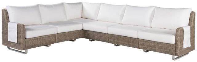 Flexsteel® Vista Canvas Natural Aluminum/Fabric/Wicker Outdoor Modular Sectional