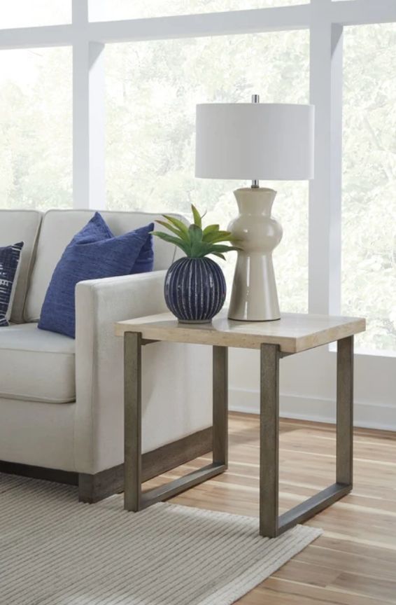 Modus Furniture Ariela Natural End Table with Bronze Base-1