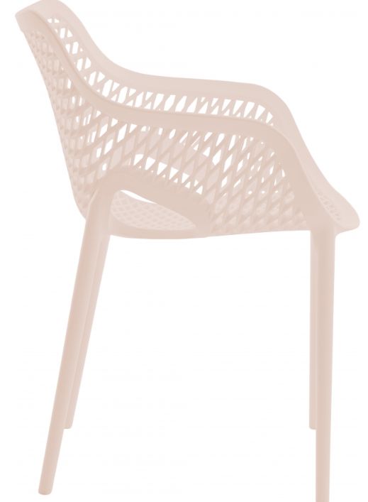 Meridian Furniture Mykonos Pink Plastic Outdoor Patio Dining Chair-2