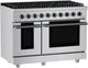 Hauslane HausPro 48" Stainless Steel Pro-Style Gas Range with Black Stainless Steel Knobs-3