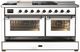 Ilve® Majestic III 60" White Pro Style Dual Fuel Natural Gas Range with French Top and Burnished Trim-2