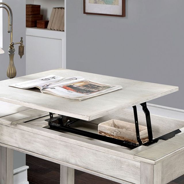 Furniture of America® Galarga Antique White Office Desk-3