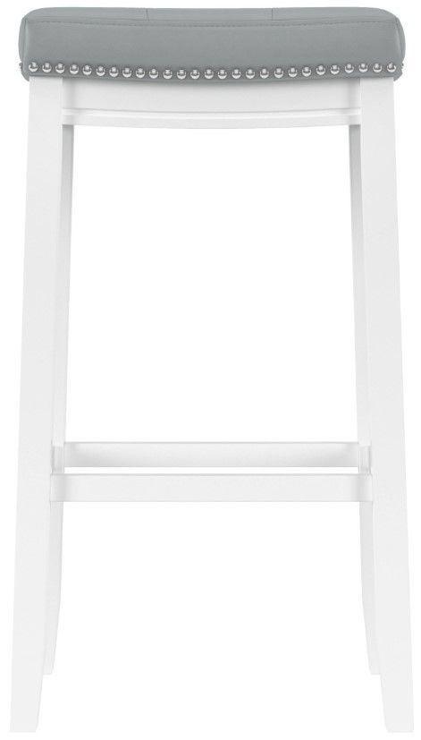 Linon Claridge Light Gray/White Bar Stool-4