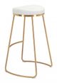 Zuo® Bree White and Gold Set of 2 Bar Stool-4