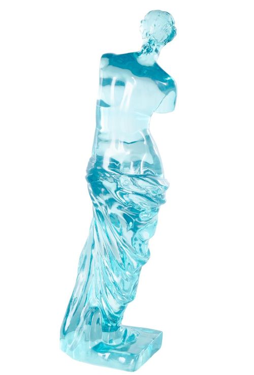 Deco Marche Cosmoliving by Cosmopolitan Light Blue Woman Tinted Decorative Sculpture-2