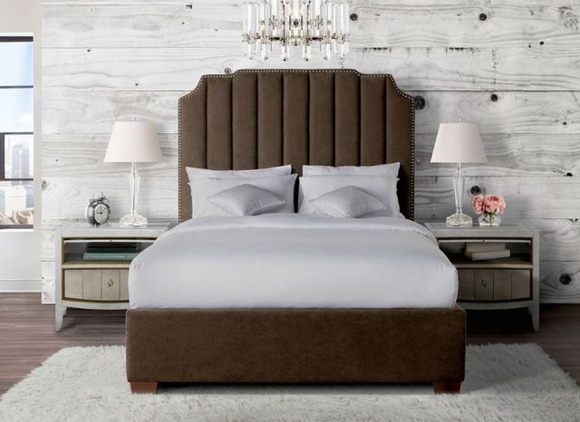 Elements International Harper Brown Queen Upholstered Bed-3