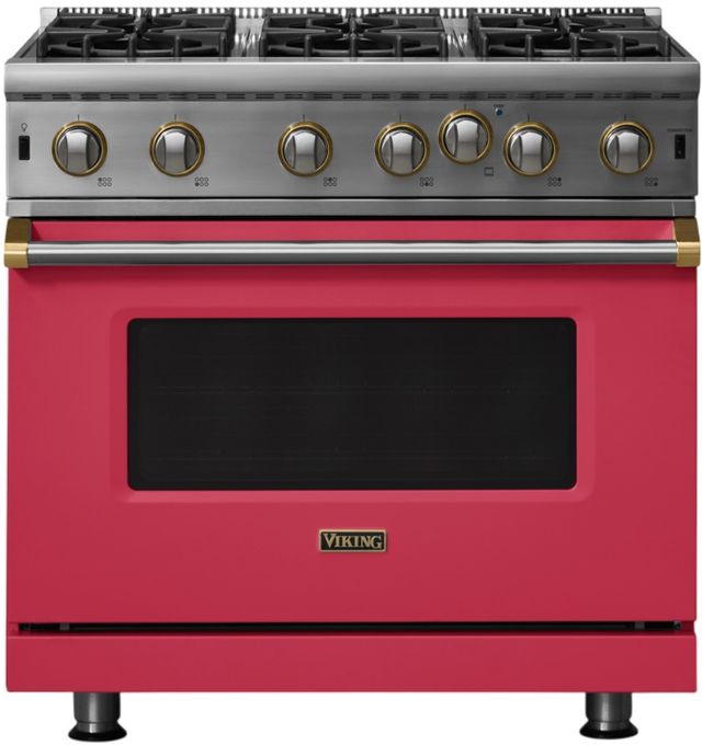 Viking® 5 Series 36" Valentine Pro Style Gas Range-0