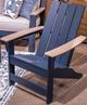 Signature Design by Ashley® East Beach Driftwood/Navy Blue Outdoor Adirondack Chair-3