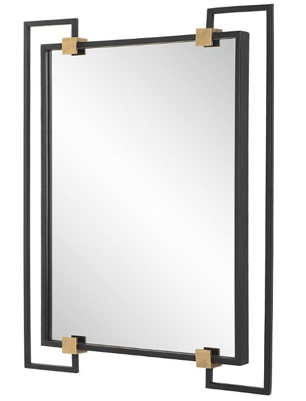 Uttermost® Ivey Black Rectangular Mirror-4