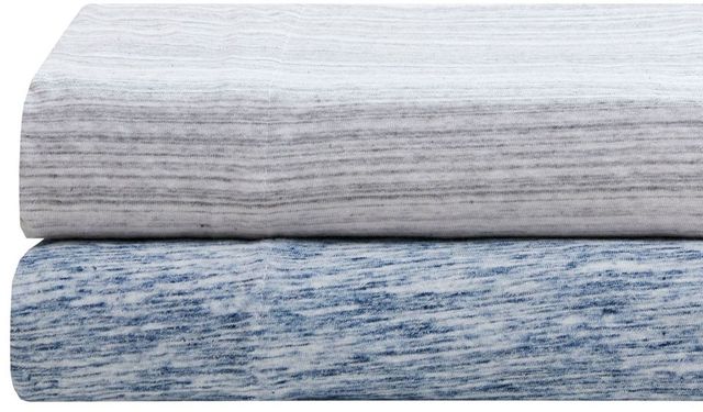 Olliix by Urban Habitat Blue Queen Space Dyed Cotton Jersey Knit Sheet Set-4