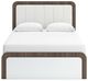 Signature Design by Ashley® Kendanport Brown-White Queen Upholstered Panel Bed-2