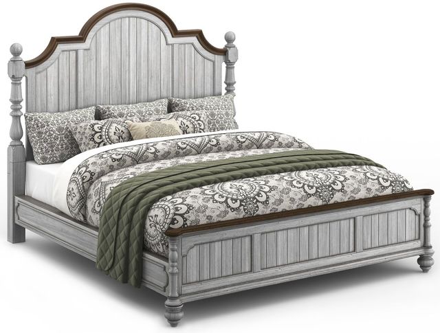 Flexsteel® Plymouth® Distressed Graywash King Bed Rails