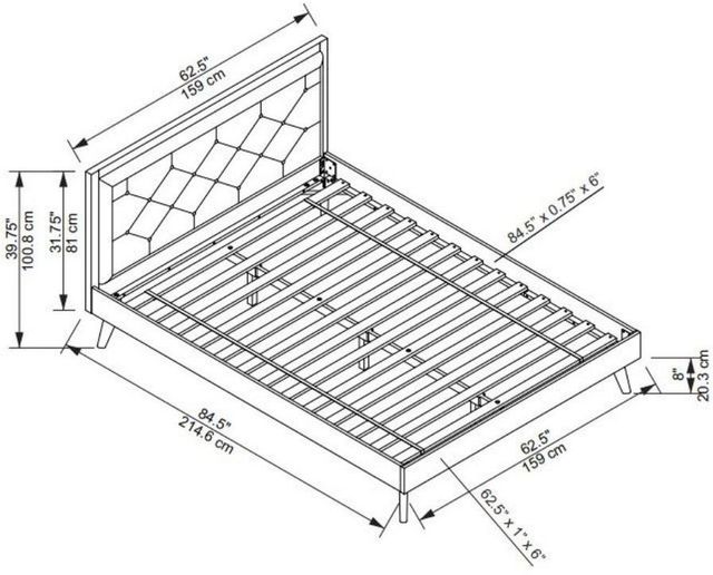 Linon Kit Gray/Walnut Queen Panel Bed -2