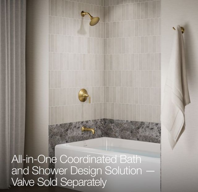 KOHLER® Tone™ Rite-Temp® Vibrant Brushed Moderne Brass 1.75 GPM Bath and Shower Trim Kit-4