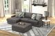 iAmerica Aurora Steel Leather Left Arm Chaise Sofa-0