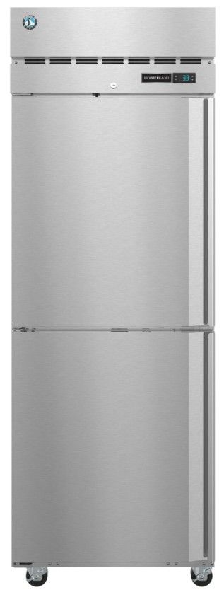 Hoshizaki Steelheart® 28" 23.1 Cu. Ft. Stainless Steel Single Section Upright Freezer with Half Stainless Doors and Lock-0