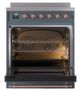 Ilve® Nostalgie II Noblesse 30'' Blue Gray Pro Style Induction Range with Copper Trim-1