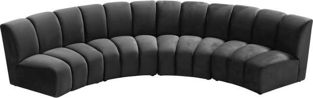 Meridian Furniture Infinity 4-Piece Grey Velvet Modular Sectional-2
