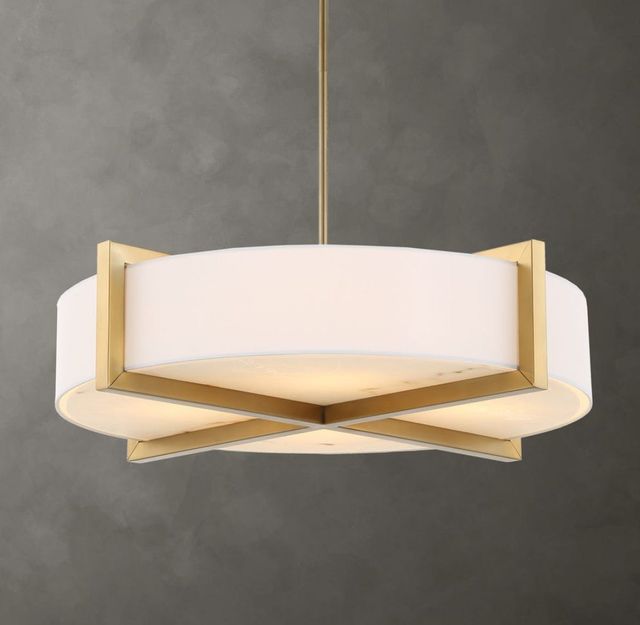 Uttermost® Cresson Brass/White 4-Light Pendant-1