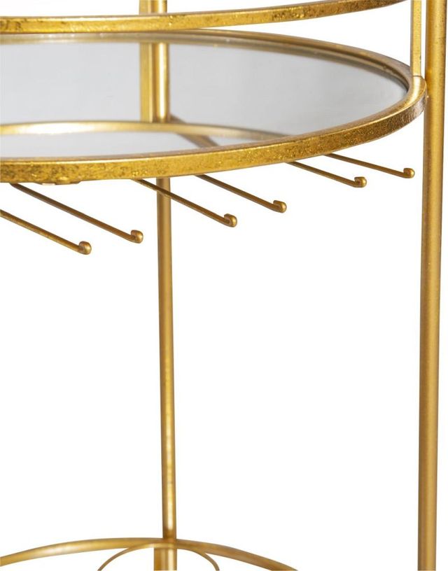 Linon Ullla Round Gold Bar Cart-1