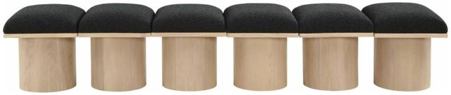Meridian Furniture Pavilion 6-Piece Black/Natural 93" Modular Bench Set-1