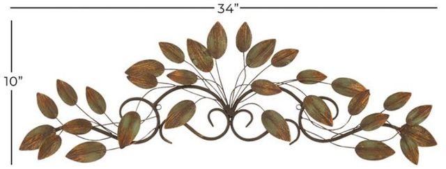 Deco Marche Brown 10" Leaf Wall Decor-2