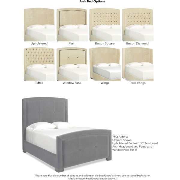 Parker Southern Dream Creations Beige Arch Upholstered Bed with Footboard-1
